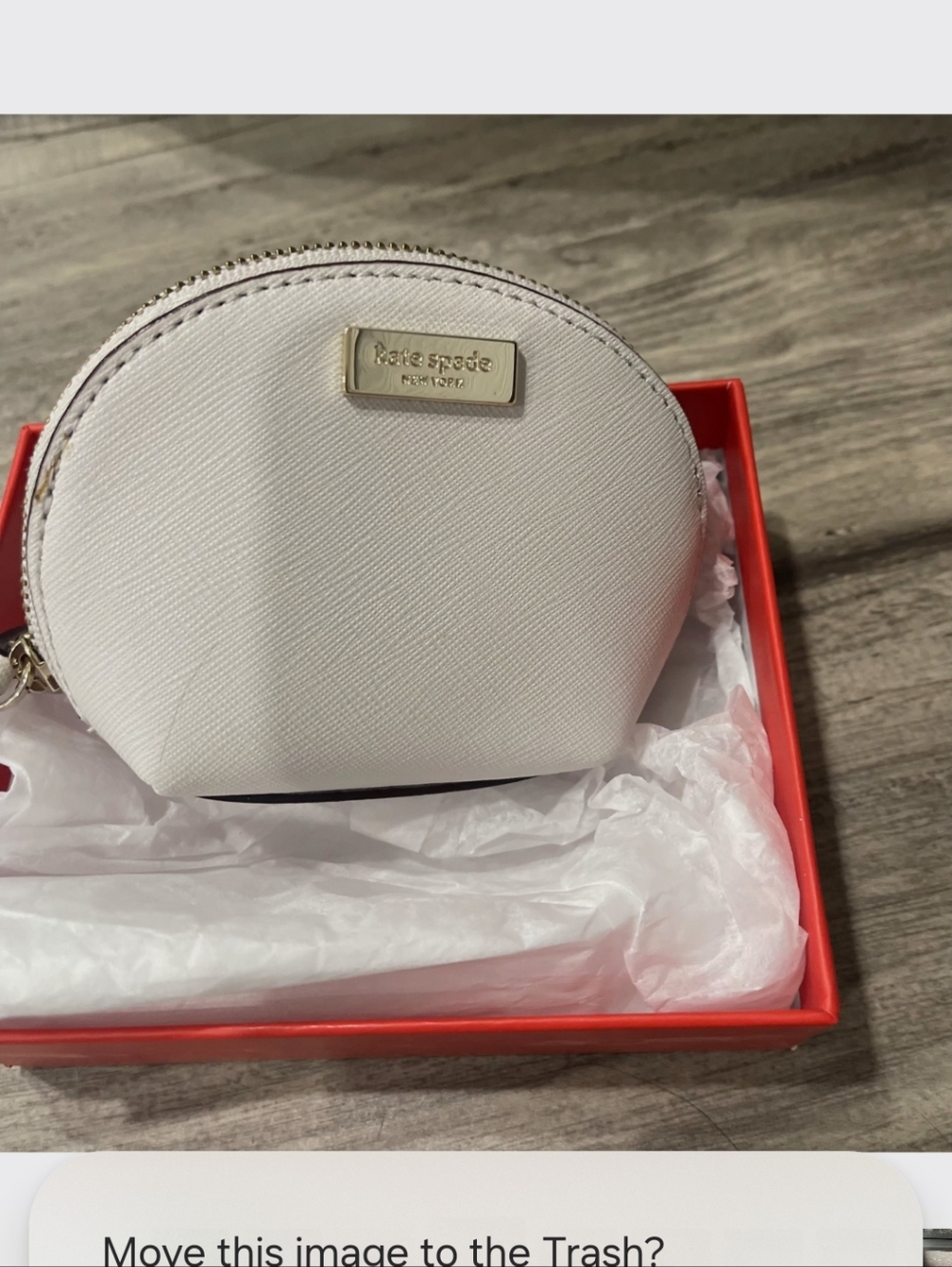 kate spade Black & White Swan Leather Coin Purse - Picture 3 of 5